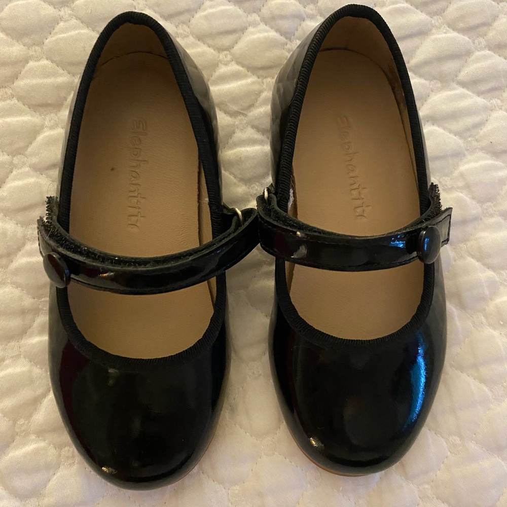 Elephantito Black Patent Mary Janes